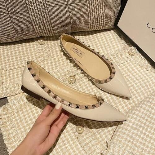 Korean Version of Pointed Shoes Womens 2021 New Spring and Autumn Shallow Flat Shoes with Wild Willow Nails with Soft Soles