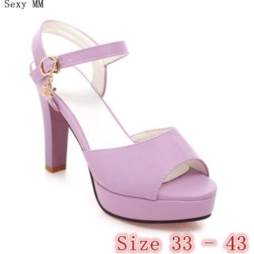Summer Pumps Women Peep Toe High Heels Party Platform Gladiator Sandals Woman High Heel Shoes Small Plus Size 33- 40 41 42 43