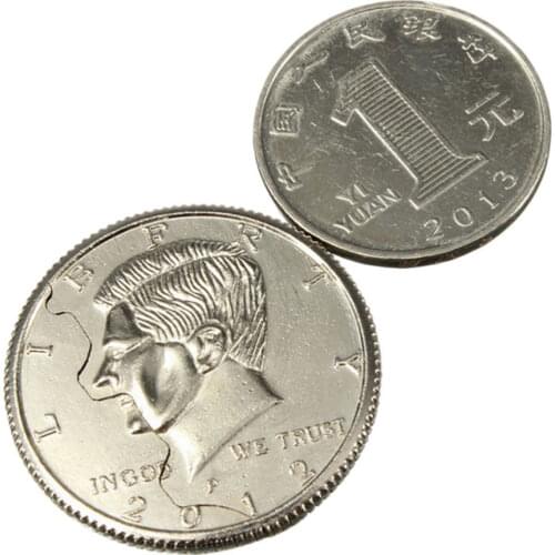 Top Sale New Magic Close-Up Street Trick Bite And Restored Half Dollar illusion Dollar Coin Bite