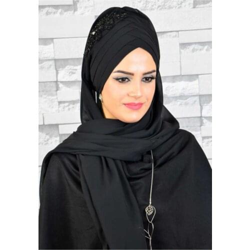 2021 Fashion Women Solid Chiffon Hijab Ready Instant Hijab Scarfs Muslim Shawl Islamic Hijab Arab Shawl Head Scarf