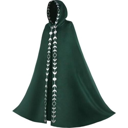 Medieval LAPR Cloak Mens Cosplay Woman Mantle Coat Jacket Wicca Cape Shawl Halloween Opera Witch Wizard Costume