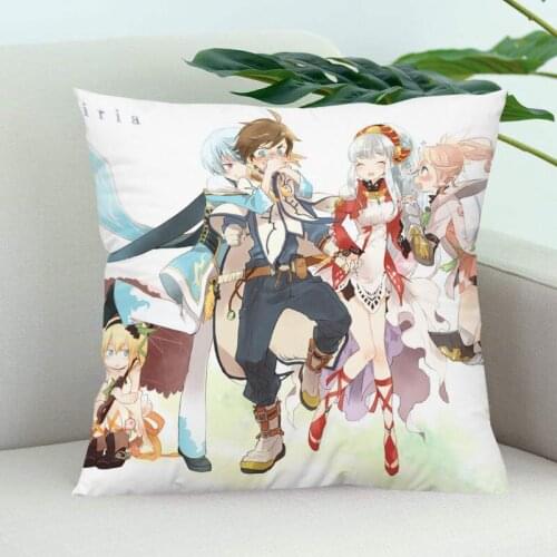 Tales of Zestiria the X Pillow Cover Bedroom Home Office Decorative Pillowcase Square Zipper Pillow Cases Satin Soft