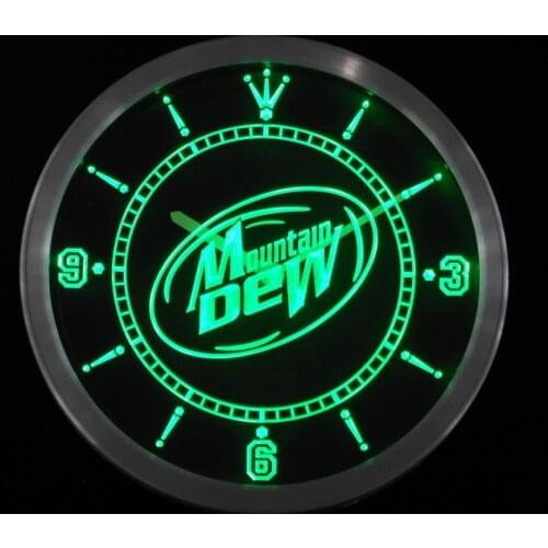 Nc0120 Mountain Dew Energy Drink Neon Light Signs LED Wall Clock