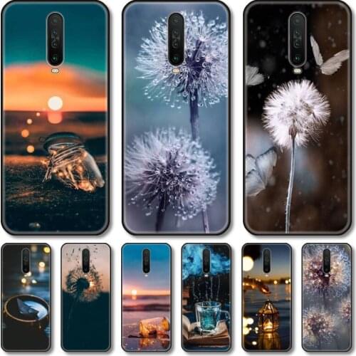 Dandelion and Drift bottle Phone Case For Redmi Note 10 9 9A K40 8 7 A S C T GO PRO 5G Black Cover TPU