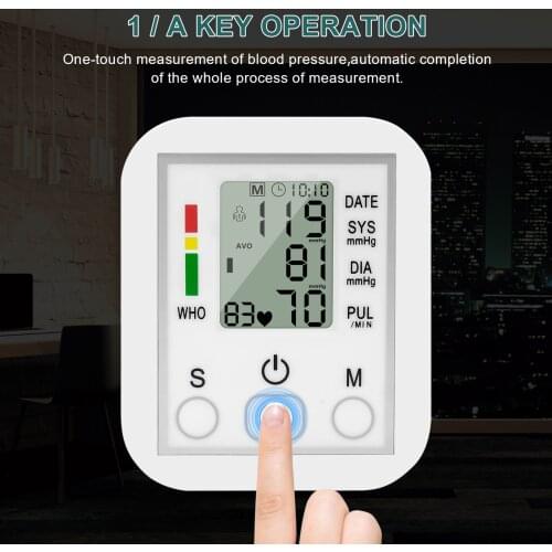 Portable Blood Pressure Monitor Household Sphygmomanometer Arm Band Type Digital Electronic Mini Blood Pressure Meter Tonometer