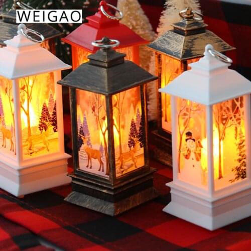 WEIGAO Christmas Mini Lanterns Led Tea Candles Lamp Christmas Decorations for Home Led Light Xmas Tree decor New Year Natal Gift