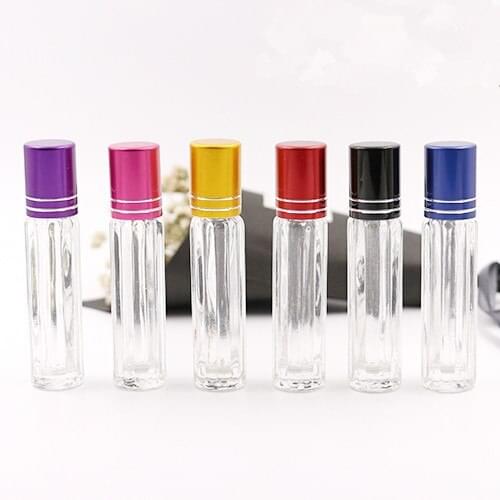 10pcs 3.5ml Glass Essential Oil Roller Bottles with Glass Roller Balls Aromatherapy Perfumes Lip Balms Roll On Bottles