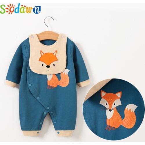 Sodawn Spring Autumn Boy Clothes Baby Girl Clothes Jumpsuit For Kids Animal Print Romper For Newborns