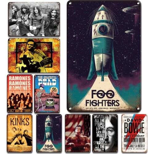 Vintage Rock Tin Poster Metal Sign Funny Musician Wall Sticker Personality Tiki Bar Man Cave Wall Dcoration Retro Band Plaque