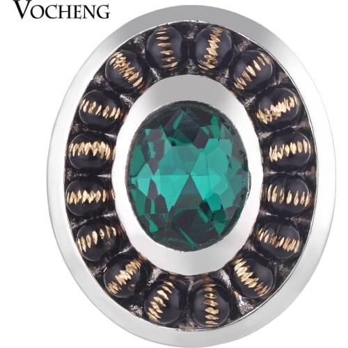 Vocheng Ginger Snap Jewelry Oval with Beads Crystal Button Charms Vintage 18mm Vn-1762
