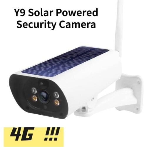 Y9 Solar Powered Security Camera, Wireless 4G Outdoor Security Camera with Motion Detection Night Vision, Battery Powered