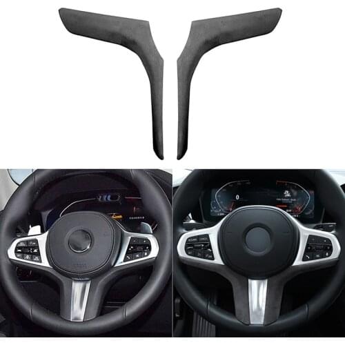 Suede Car Accessories Interior Steering Wheel Decoration Cover Trim Stickers for BMW 3 Series G20 G28 325i 2019-2021 Styling