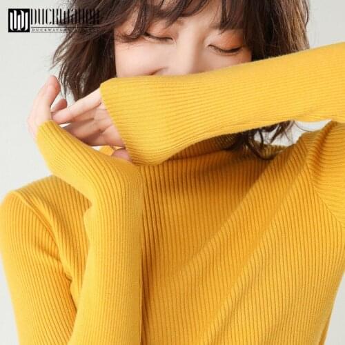 Duckwaver 2020 Autumn Winter Oversized Turtleneck Women Sweater High Low Lem Loose Knitted Pullovers Tops Pull Femme Soft Jumper