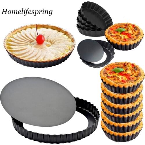 1pc Non-Stick Tart Quiche Flan Pan Molds Pie Pizza Cake Round Mould Removable Loose Bottom Fluted Heavy Duty Pie Pan Bakeware