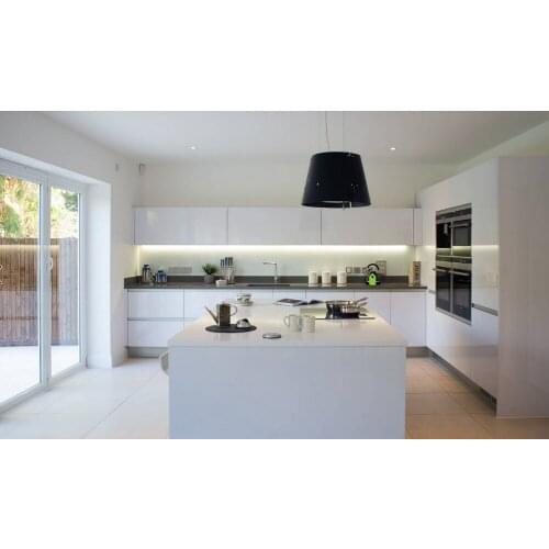 2019 modular kitchen cabinet China suppliers new design kitchen furniture high gloss white lacquer modular kitchen hot sales