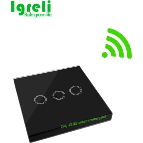 3 Buttons Smart Home Remote Controller With Glass Panel Material For 433mhz Touch Switch,switch To Stick Control Distance 20m