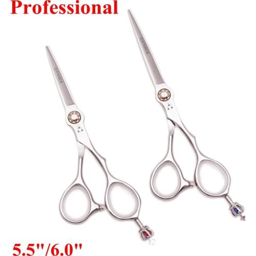 5.5 6.0 Crown Tails Hair Cutting Scissors Professional High Quality Barber Scissors Hairdressing Hair Scissors 440c Japan 9020