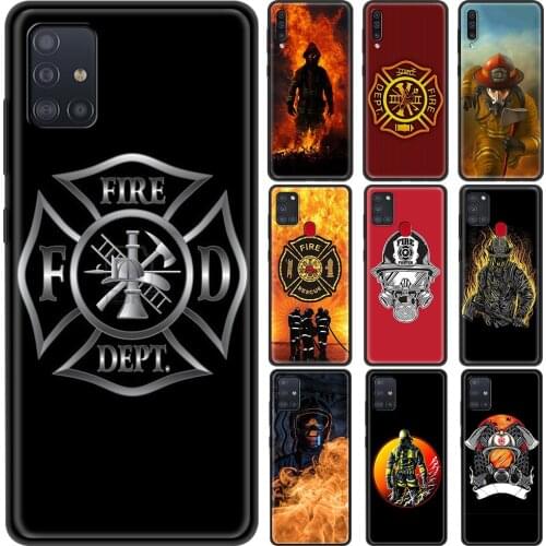 Accessories Case for Samsung Galaxy A32 A52 A72 4G A12S A12 A02S A51 A71 A41 A01 5G Luxury Cover Firefighter Heroes Fireman
