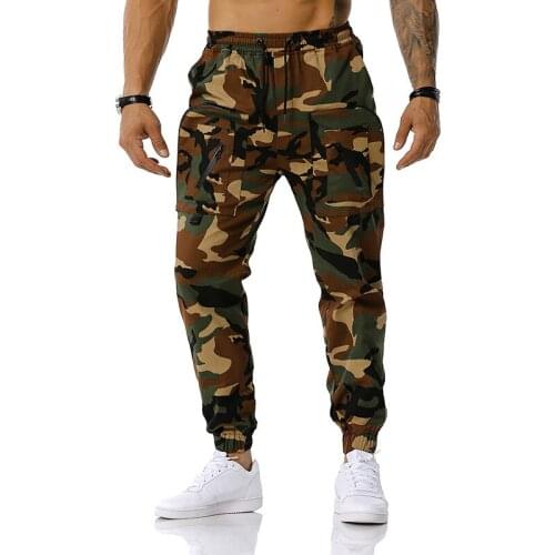 Camouflage cargo pants men joggers streetwear outdoor training tactical pants men Multi-pocket Loose casual trousers male