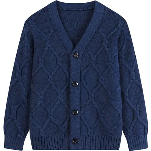 Childrens Sweaters Cotton Knit Boys Sweaters Solid Color Single Breasted Long Sleeved Kids Outerwear Clothing