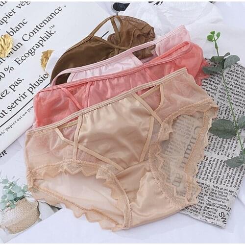 European Sexy Underwear Women Transparent Lace Panties Briefs Female Seamless Lingerie Thong String Intimates Tangas Mujer 2021