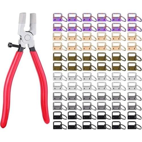 25mm 6 Colors Key Fob Hardware with A Key Fob Pliers,Glass Running Pliers Tools with Jaws,for Key Fob 4Hardware Install