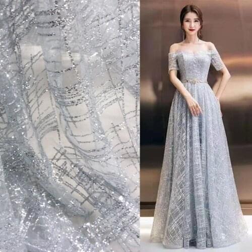 GLace 3Y/Lot 2colour bronzed mesh fabric sequin fabric wedding dress performance clothing dance TX200