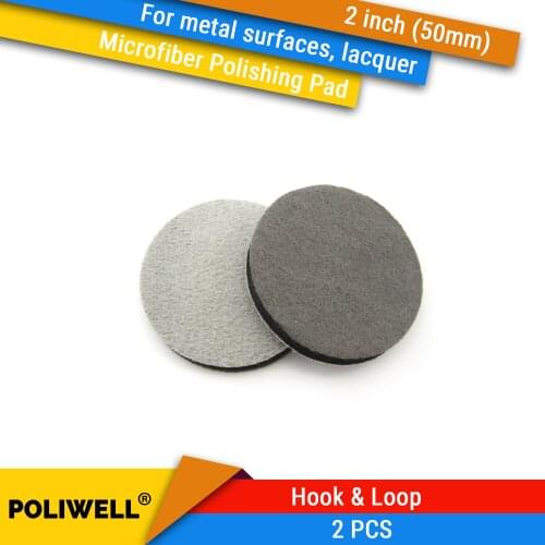 2PCS 2inch Microfiber Polishing Pad Polishing Buffer Sponge Pads for Polishing of Metal Surfaces, Lacquer and Mirror Surfaces