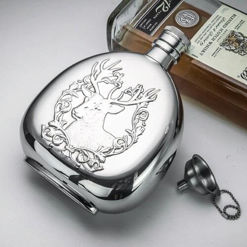 Stainless Steel Alcohol Hip Flasks Whiskey Wine Bottle Funnel Cups Bottle Kits Engraving Alcohol Container skull flask garrafa