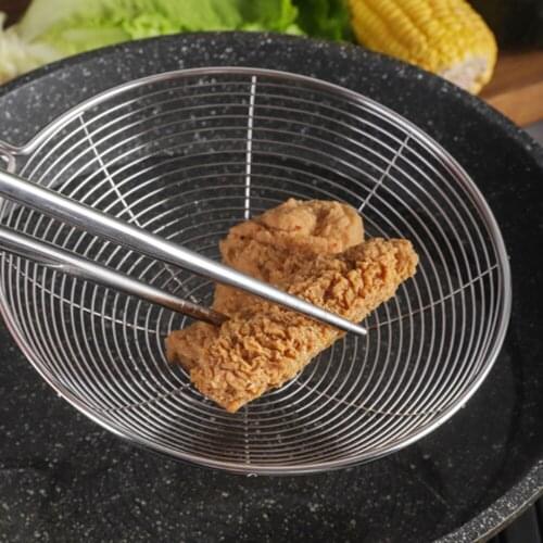 Stainless Steel Strainer Skimmer Spoon Long Handle Wire Skimmer ladle for Kitchen Frying and Cooking, Pasta