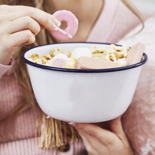 New Popcorn Bowl Enamel Popcorn Bowl High Quality Kitchen Easy Tools Popcorn Bucket Bowl