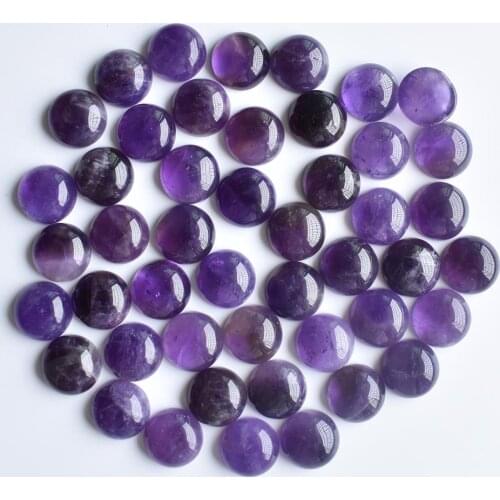 Wholesale 50pcs/lot fashion hot selling high quality natural amethysts round CAB CABOCHON beads for jewelry Accessories 12mm