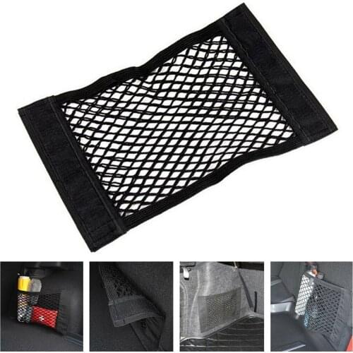 Car Seat Organizer Bag Mesh Net Luggage Pocket Self Adhesive, for Auto Van Canoe