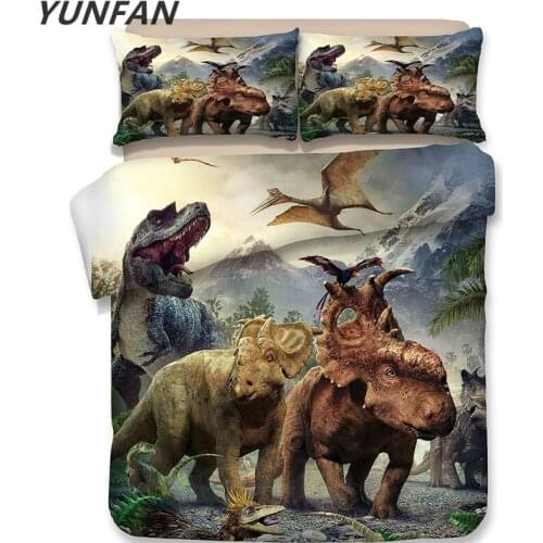 3D Dinosaur rhino bedding single queen size quilt duvet cover sets animal bedspreads King twin double Good quality bedclothes