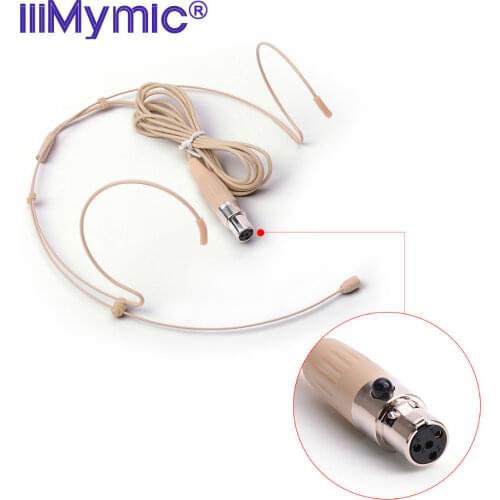 IiiMymic H-21S2-4 Condenser Headworn Headset Microphone For Shure Wireless Body-Pack Transmitter mini 4pin XLR TA4F Connector