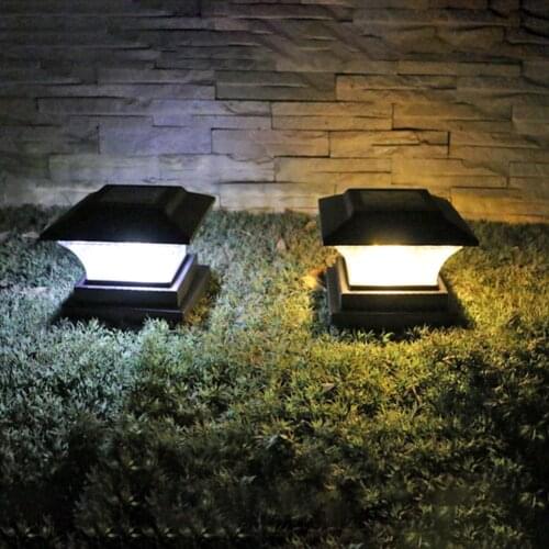 Solar Power LED Pillar Lamp Outdoor Garden Decoration Fence Lamp Yard Post Cap Lights Waterproof Solar Lamps Path Lights