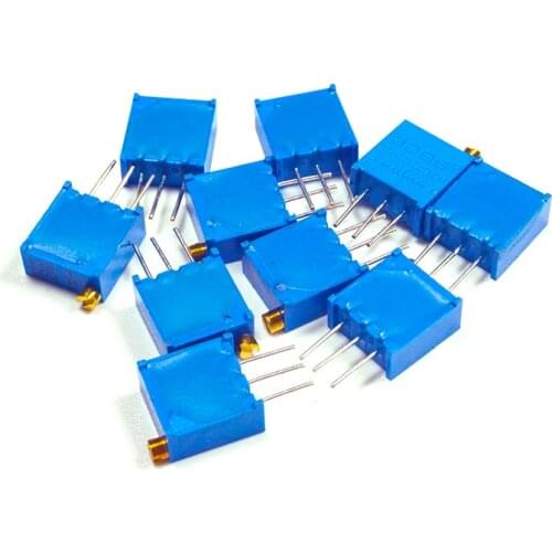 10pcs 3296W 3296 50 100 200 500 ohm 1K 2K 5K 10K 20K 50K 100K 200K 500K 1M ohm 103 100R 200R 500R Trimpot Trimmer Potentiometer