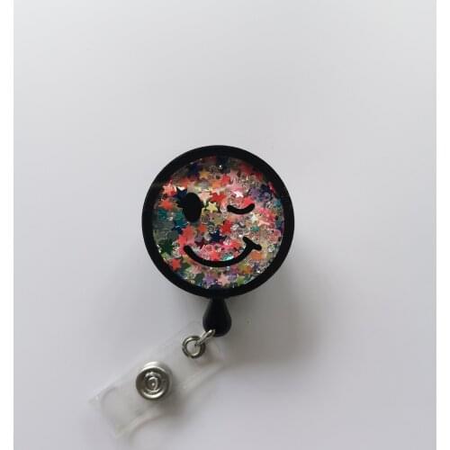 Retractable Badge Reel Holder Smilling Face
