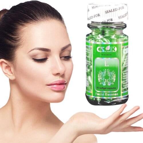 Green Moisturizing Face Serum Vitamin E Anti-Wrinkle Collagen Skin Loose Tightening Protective Capsules Film H3G2