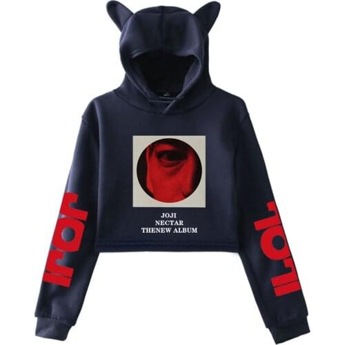 Women Cat Ears Hooded Pullover Girl Kawaii Harajuku Tracksuits Joji Nectar Album Crop Hoodie Women Sweatshirts