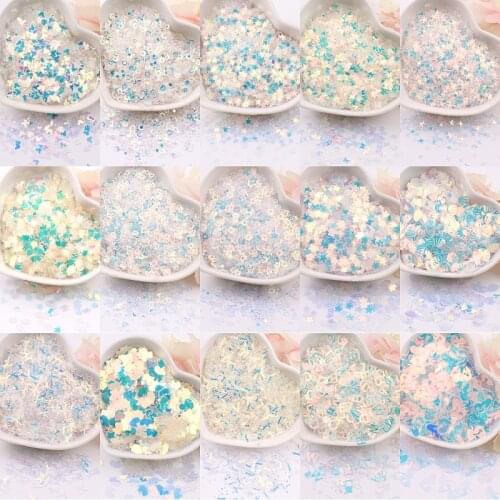 10grams Glittering Transparent Nail Sequins Star Heart Sakura Plum Flower Sequin Slice Paillettes For DIY Slime Quicksand Filler
