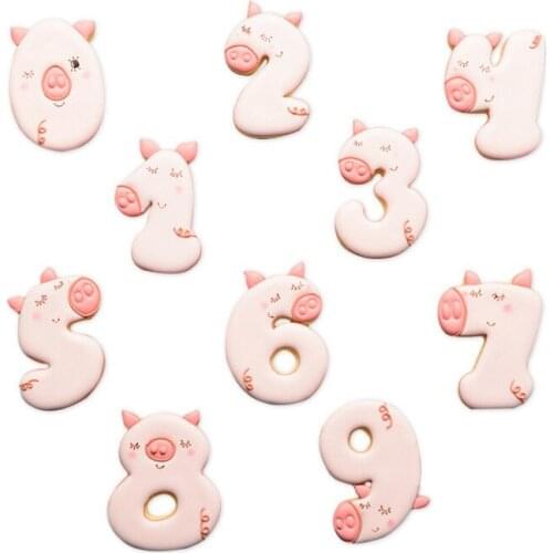 10Pcs Number cooking tools Silicone Fondant Plastic Mold Cake Decorating Clay Resin sugar Candy DIY Sculpey