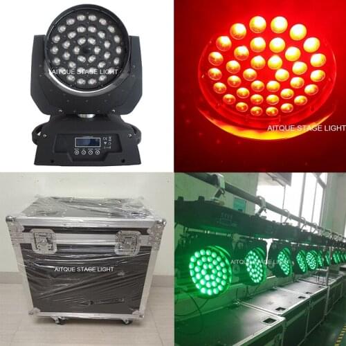 10lot+CASE)China dj equipment led zoom wash 36x10w rgbw zoom moving head 36 10w led moving head light flycase
