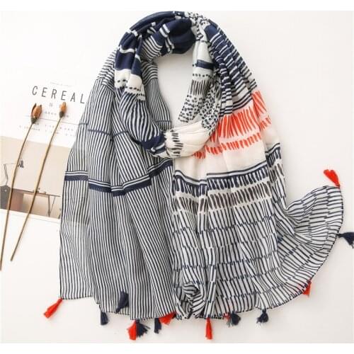2020 Brand Women Fashion Striped Line Patchwork Viscose Shawl Scarf Lady Print Soft Pashmina Stole Wrap Bandana Foulard 180*90Cm