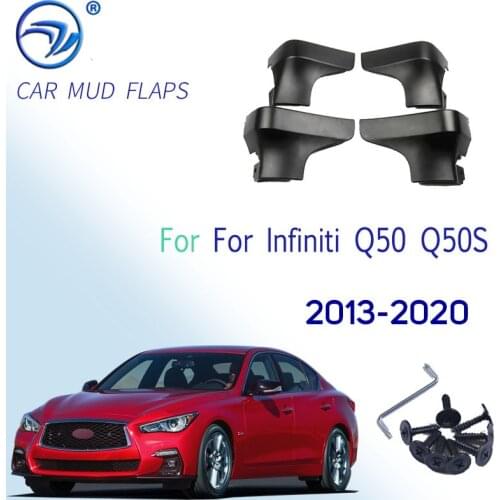 Molded Mud Flaps For Infiniti Q50 Q50S 2013 - 2019 Mudflap Splash Guards Mudguard Fender Front Rear 2014 2015 2016 2017 2018
