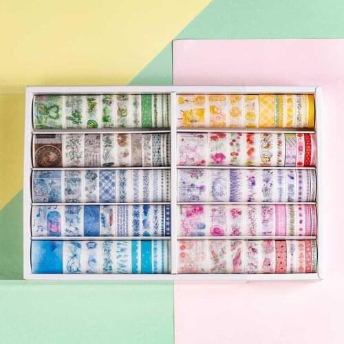 100 Pcs/Set Decorative Washi Tape Cute Flower Masking Tapes Paper Adhesive Tape DIY Sticker Scrapbooking Diary Stationery