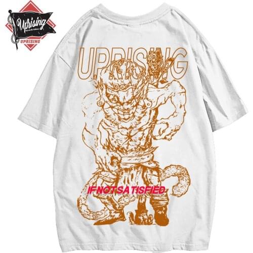 UPRISING T Shirt Streetwear Men Oversize Hip Hop T-Shirt Devil Racing Harajuku Tshirt Summer Short Sleeve Cotton Loose Tops Tees