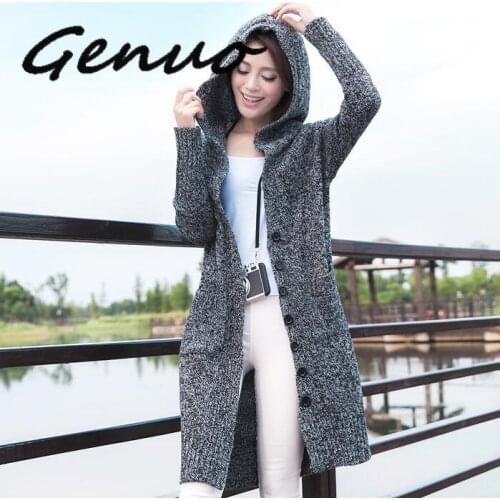 Genuo Women's Cardigans With A Hood