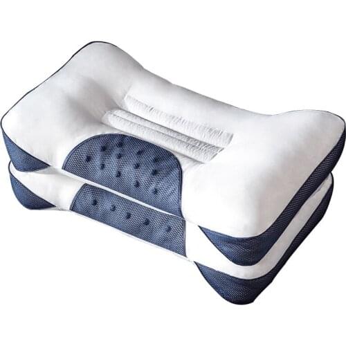 Cotton Ketsumeishi Pillow Single Buckwheat Cervical Pillow Improve Sleeping Double Pillow Insert One-Pair Package Household