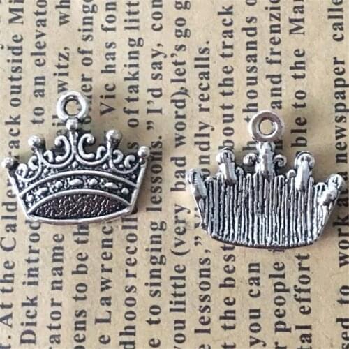 King Crown Charm Pendants Jewelry Making Finding DIY Bracelet Necklace Earring Accessories Handmade Tools 5pcs